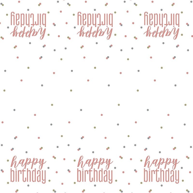 Glitz Rose Gold Birthday Tablecloth