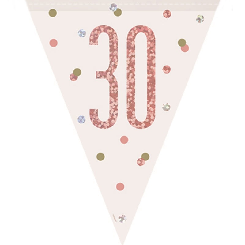 Rose Gold 30th Birthday Bunting