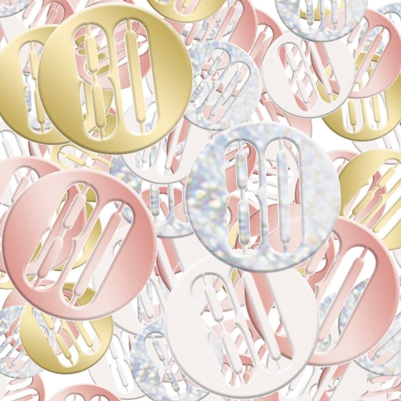 Rose Gold 80th Birthday Confetti
