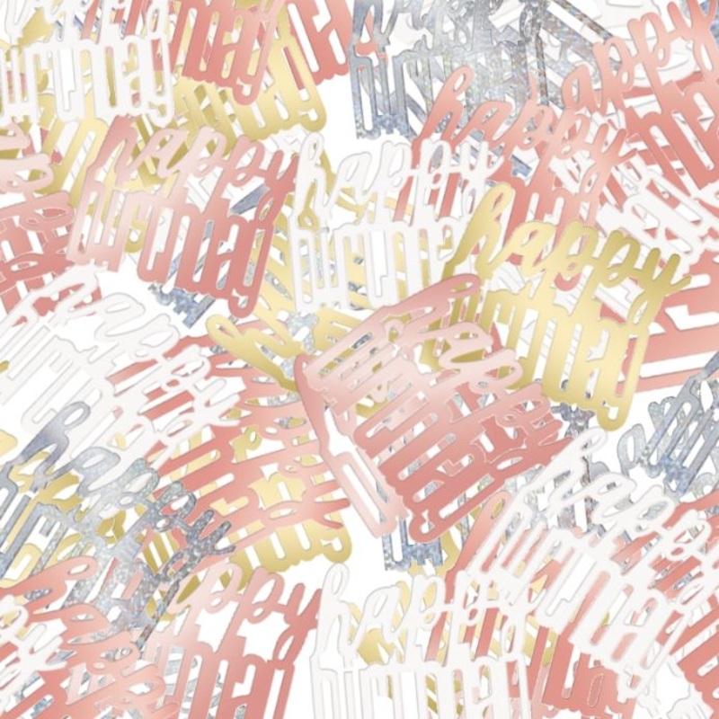 Rose Gold Happy Birthday Confetti
