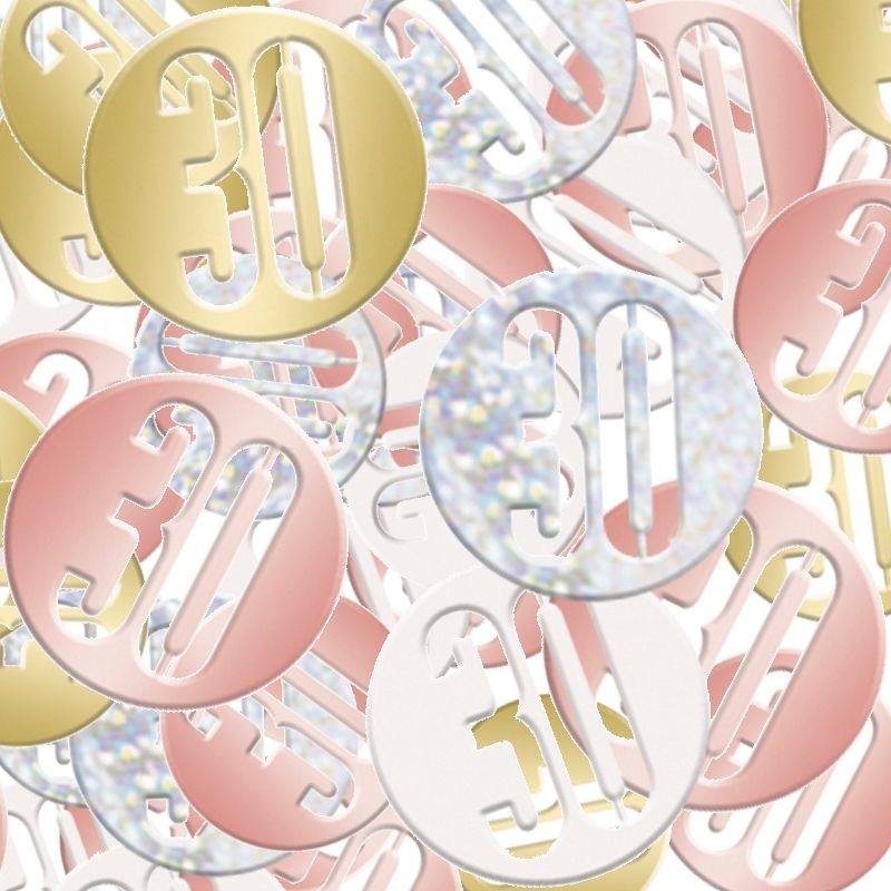 Rose Gold Holographic 30th Birthday Table Confetti | Decoration - Buy Online