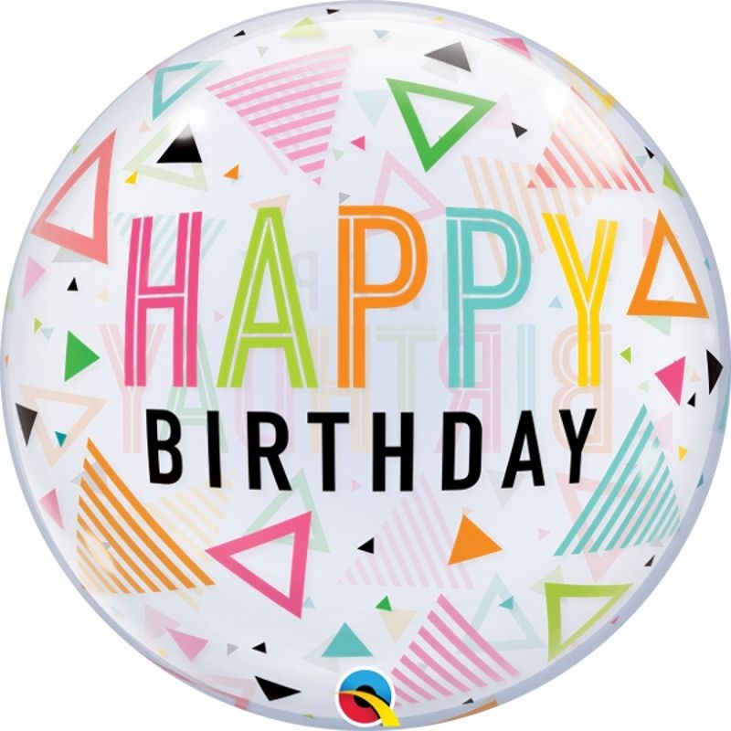 Birthday Bubble Balloon - Triangles 22 inch