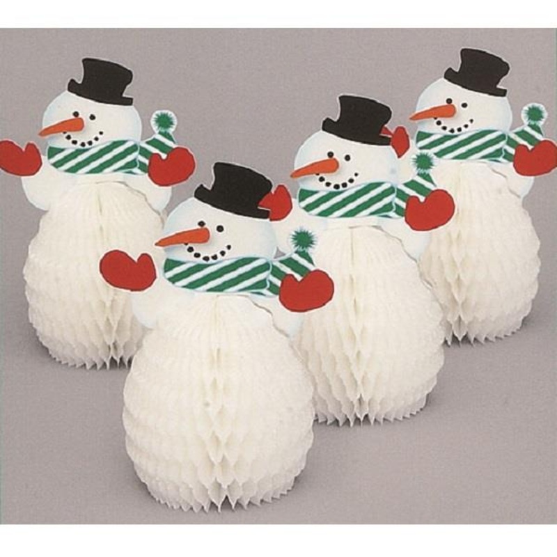 Christmas Snowman Table Decorations Pack of 4
