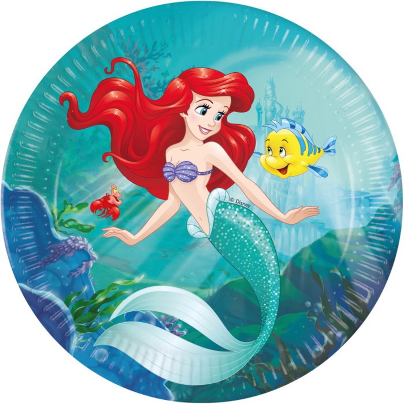 Little Mermaid Paper Plates 8 Pack