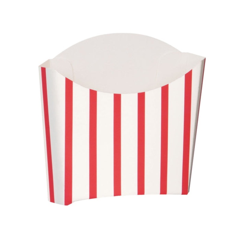 Red and White Striped Paper Snack Containers 8 Pack