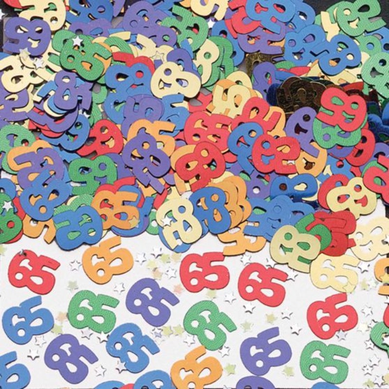 65th Birthday Confetti - Multicoloured
