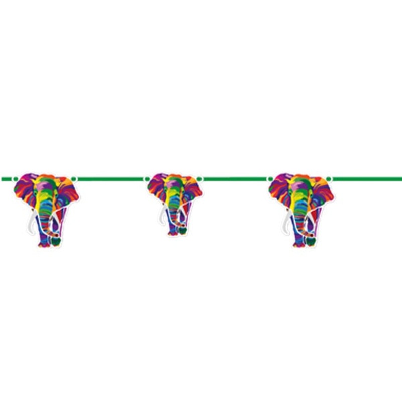 Colourful Elephants Party Ribbon Banner | Decoration - Buy Online