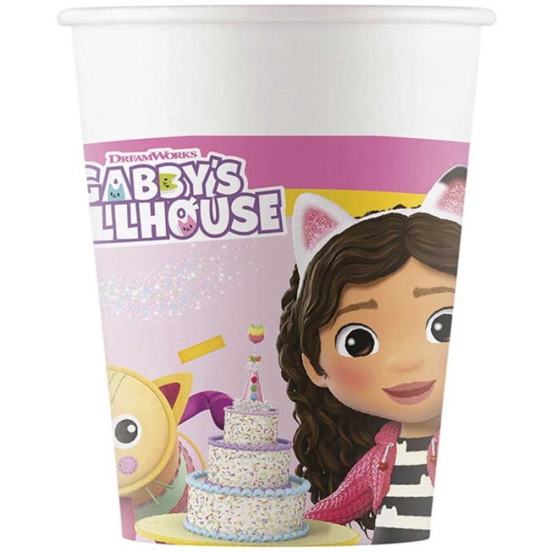 Gabby's Dollhouse Paper Cups 200ml Pack of 8