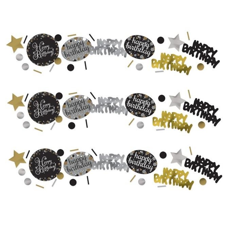 Gold Sparkling Happy Birthday Confetti