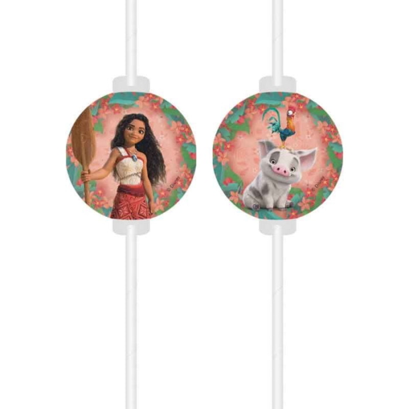Moana Paper Straws 4 Pack