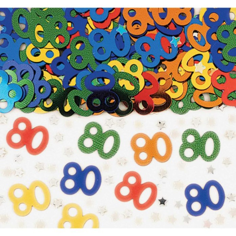 Multicoloured 80th Birthday Confetti