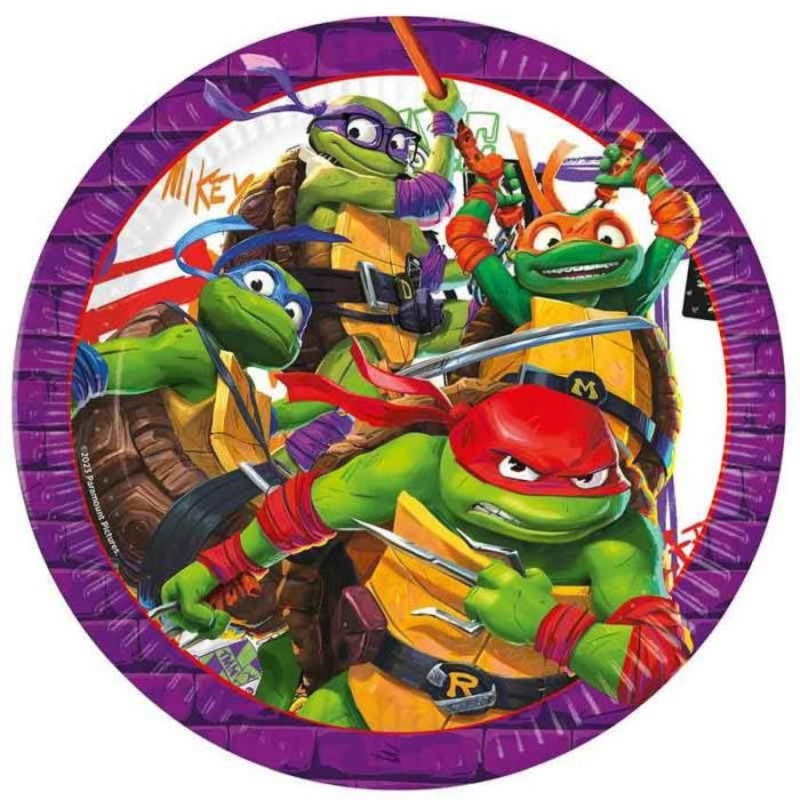 Ninja Turtle Party Plates Pack of 8