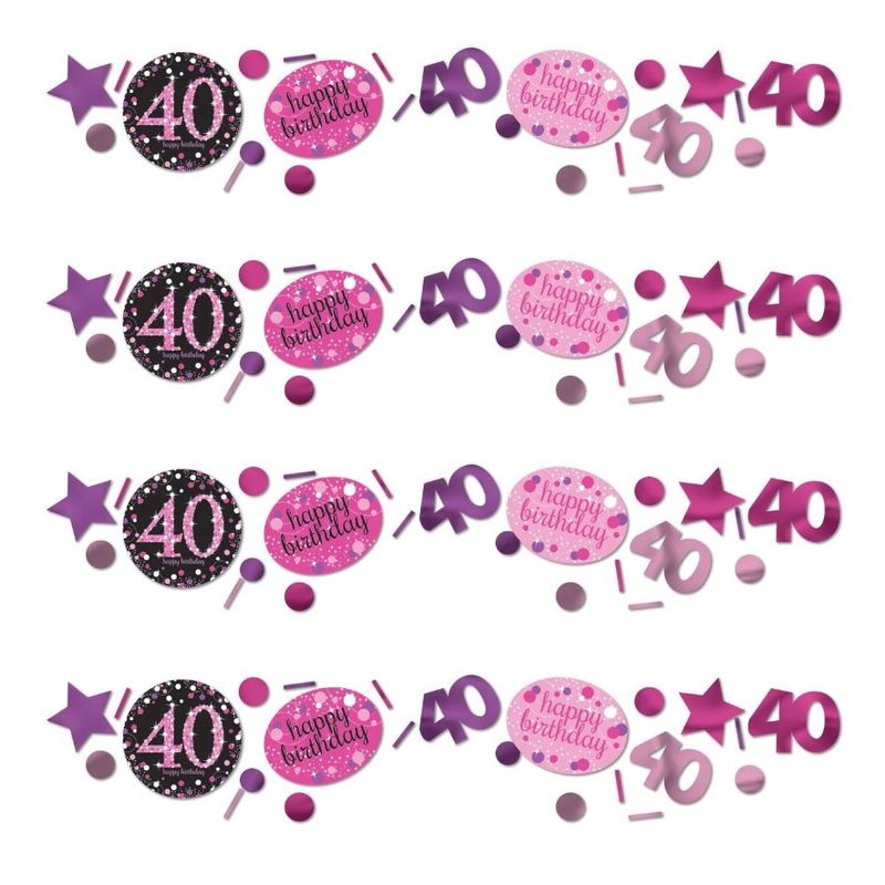 Table Confetti 40th Birthday - Pink and Black