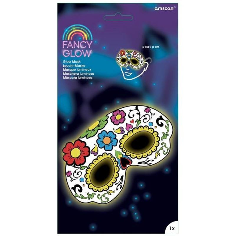 Glow in the Dark Day of the Dead Skull Mask