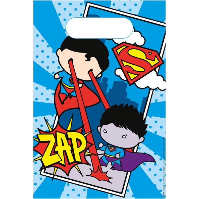 Justice League Cartoon Party Favour Loot Bags Pack of 8