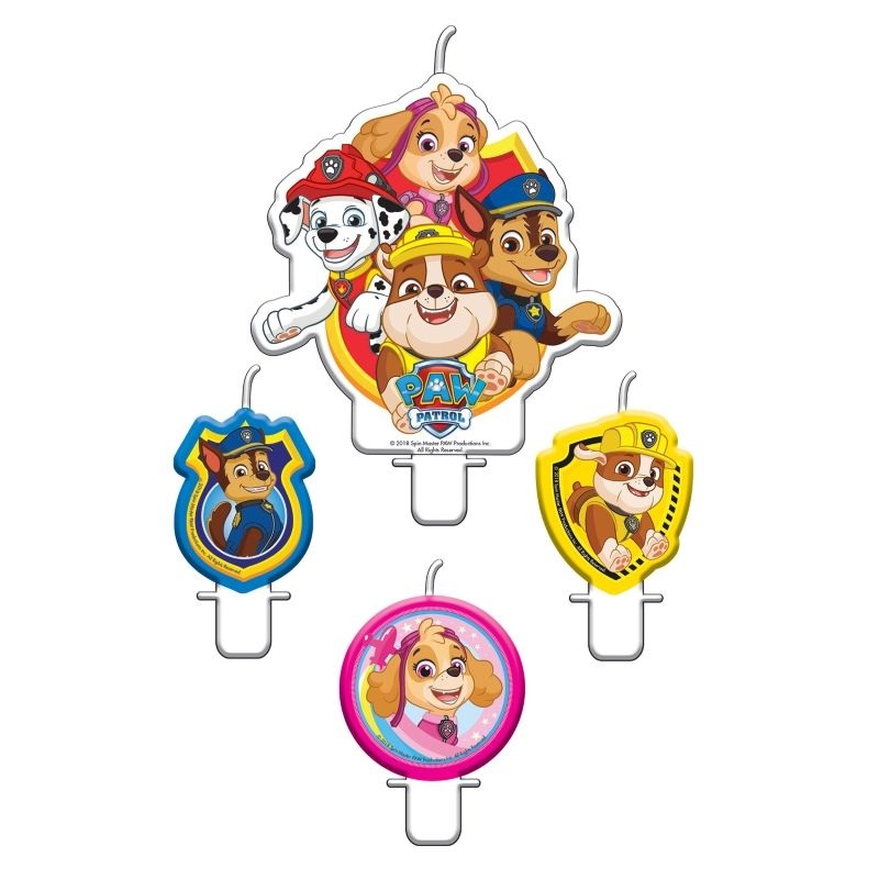 Paw Patrol Candles Pack of 4