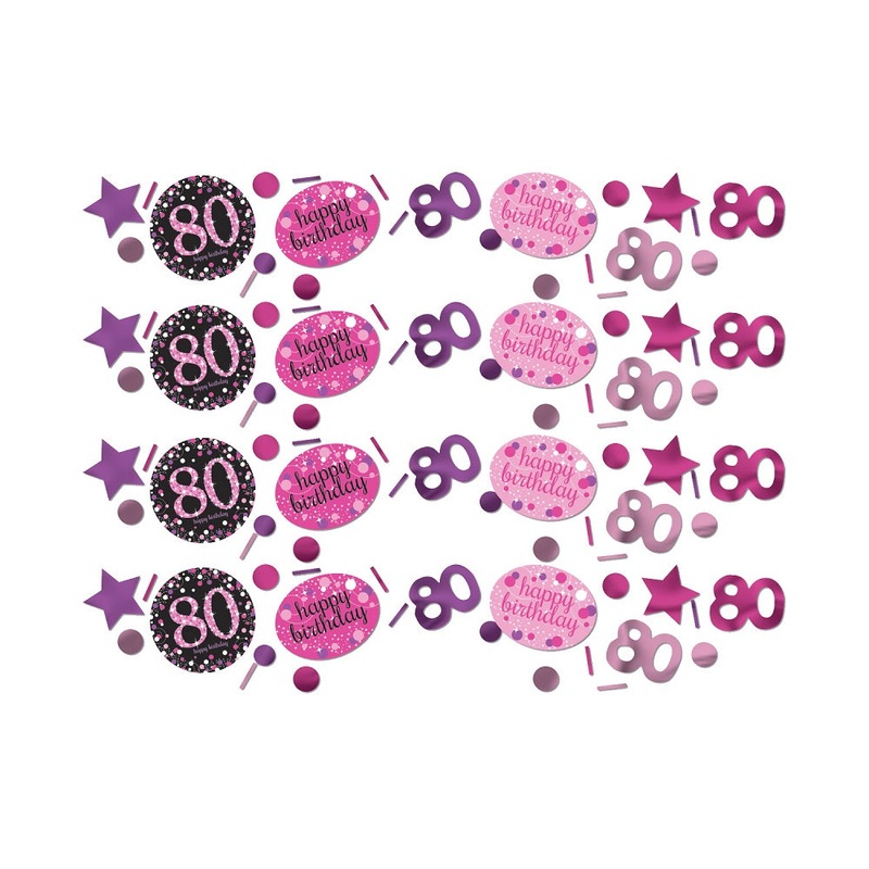 Pink Sparkle 80th Birthday Party Table Confetti | Decoration