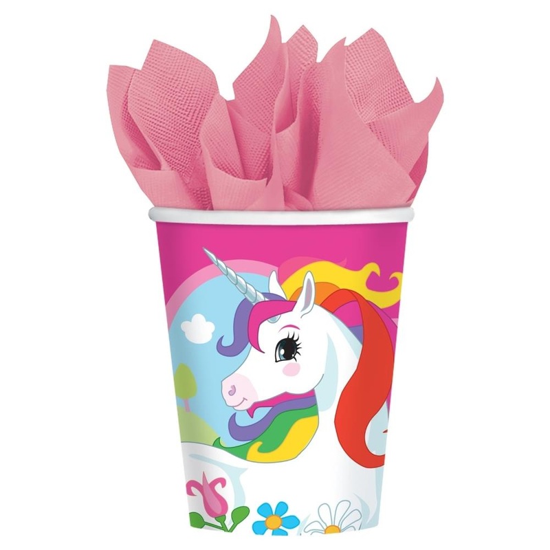 Pink Unicorn Paper Cups Pack of 8