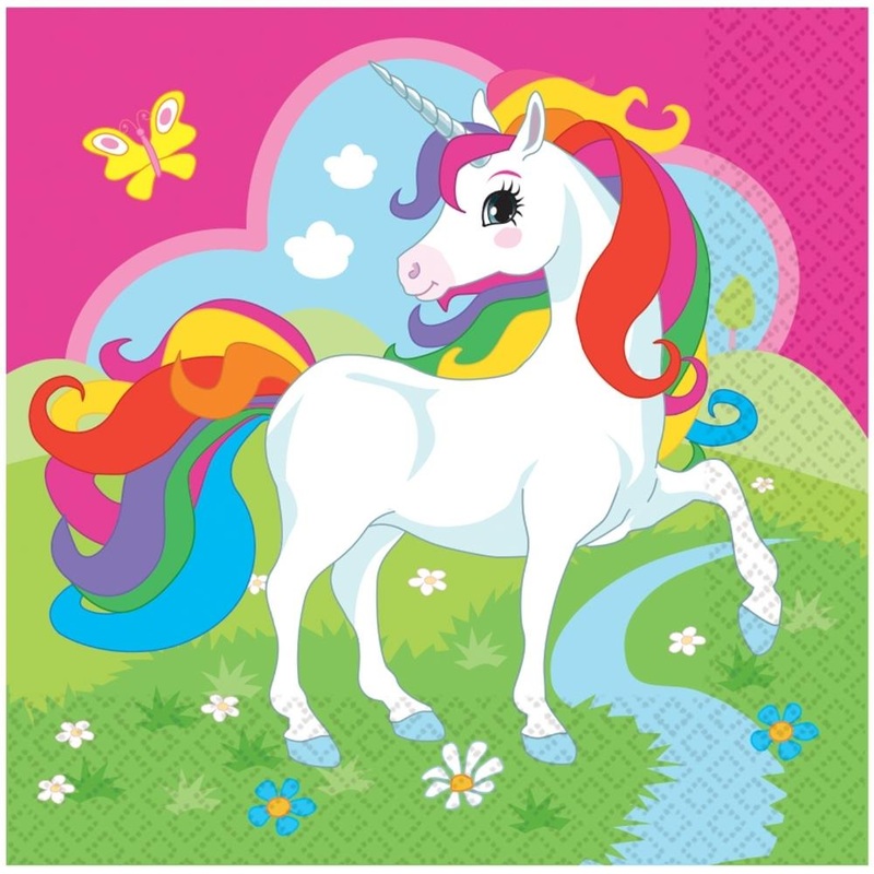 Pink Unicorn Party Napkins Pack of 20
