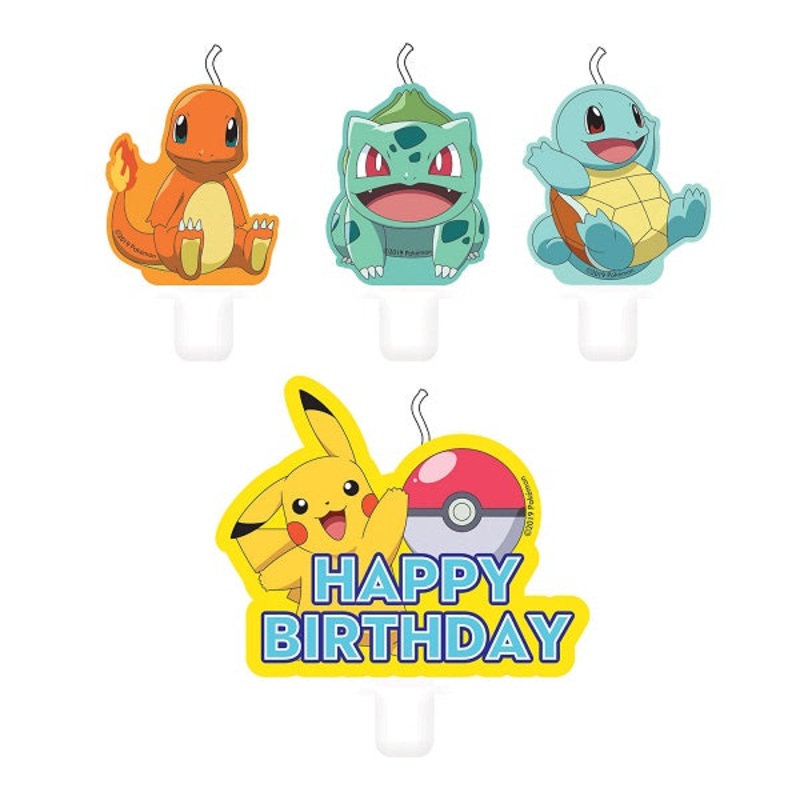 Pokemon Birthday Candles Pack of 4