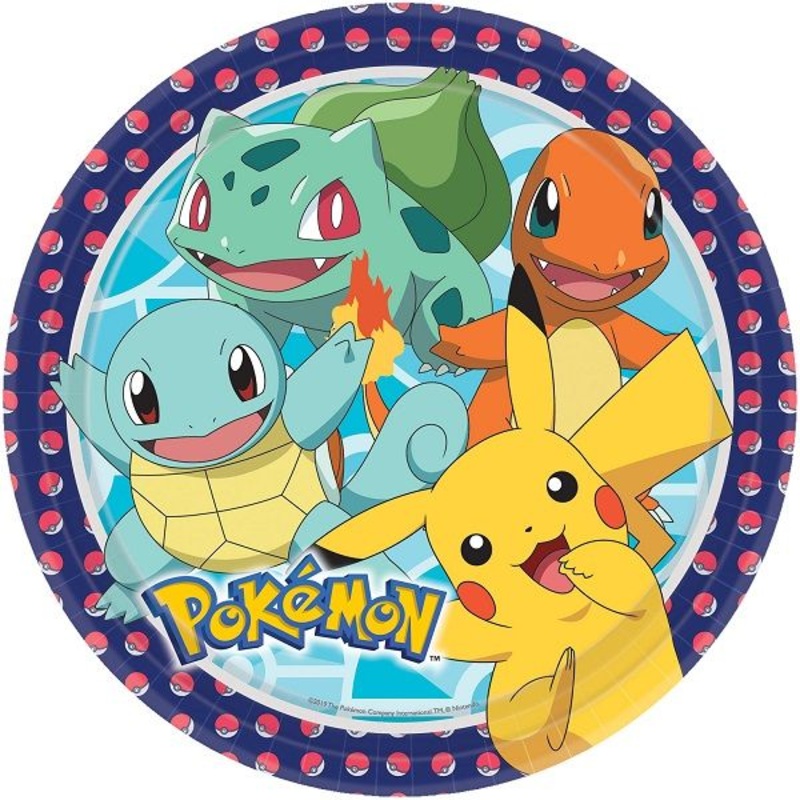 Pokemon Plates - Paper Pack of 8