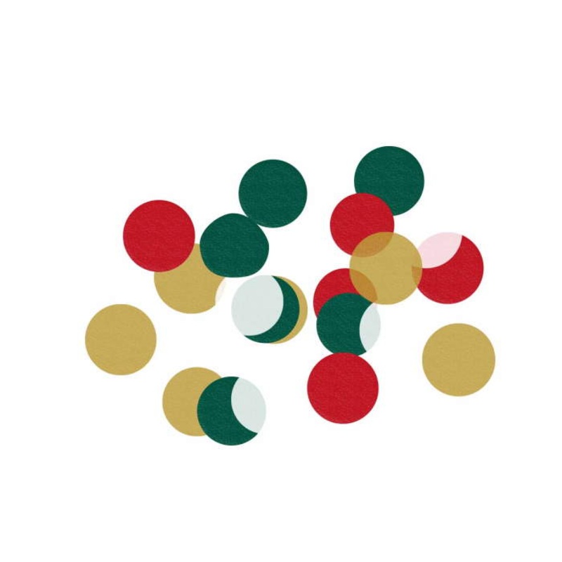 Red Green Gold Christmas Confetti
