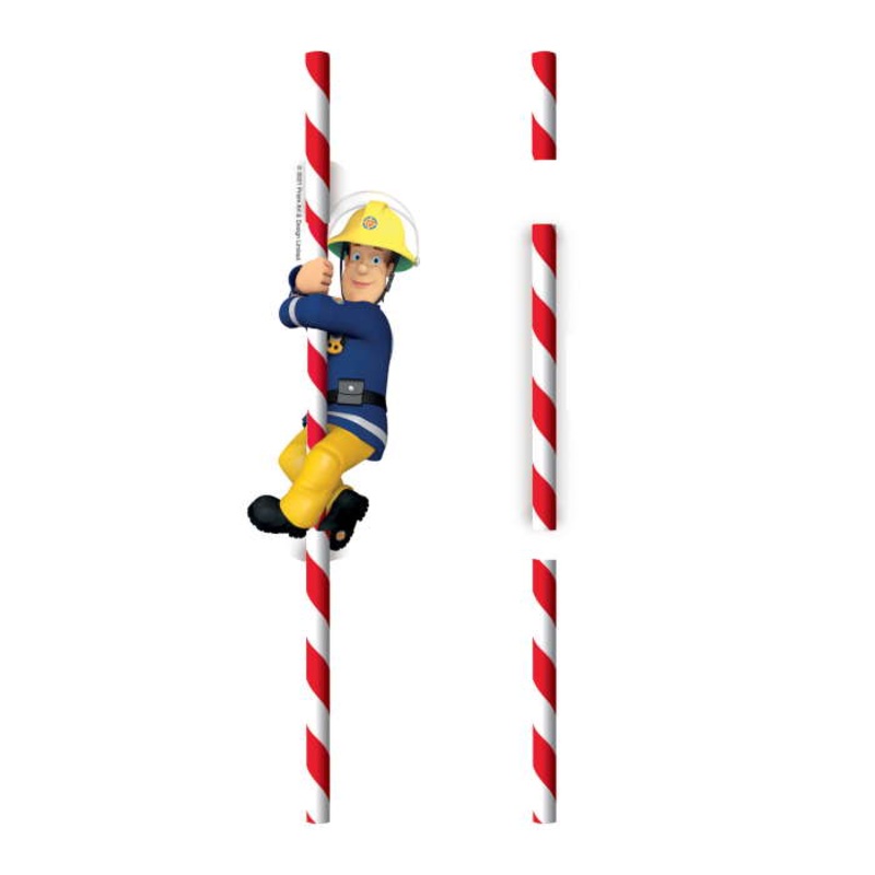 Fireman Sam Paper Straws Pack of 8