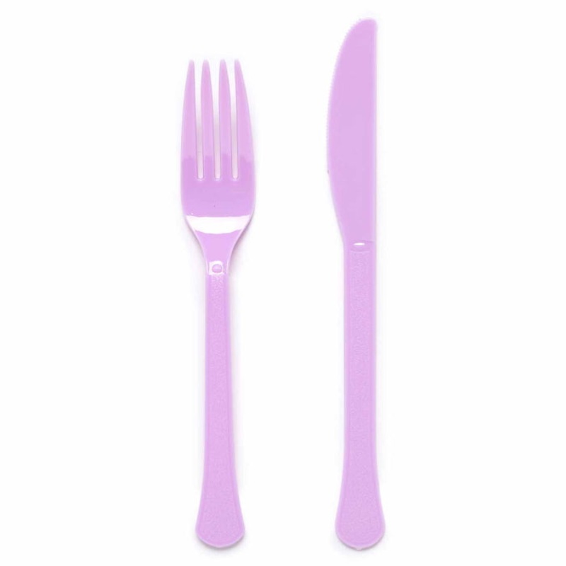 Lavender Plastic Cutlery Pack of 24