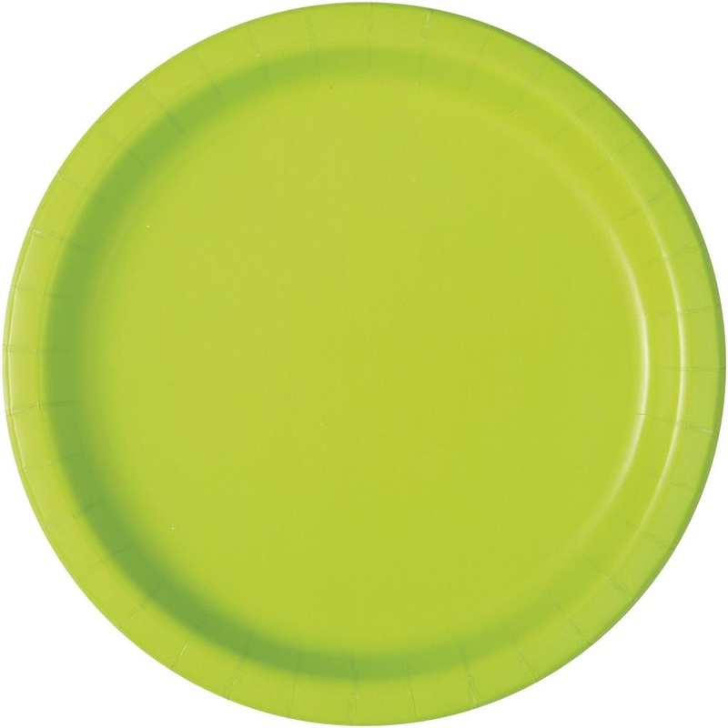 Neon Green Party Cake Plates Pack of 20