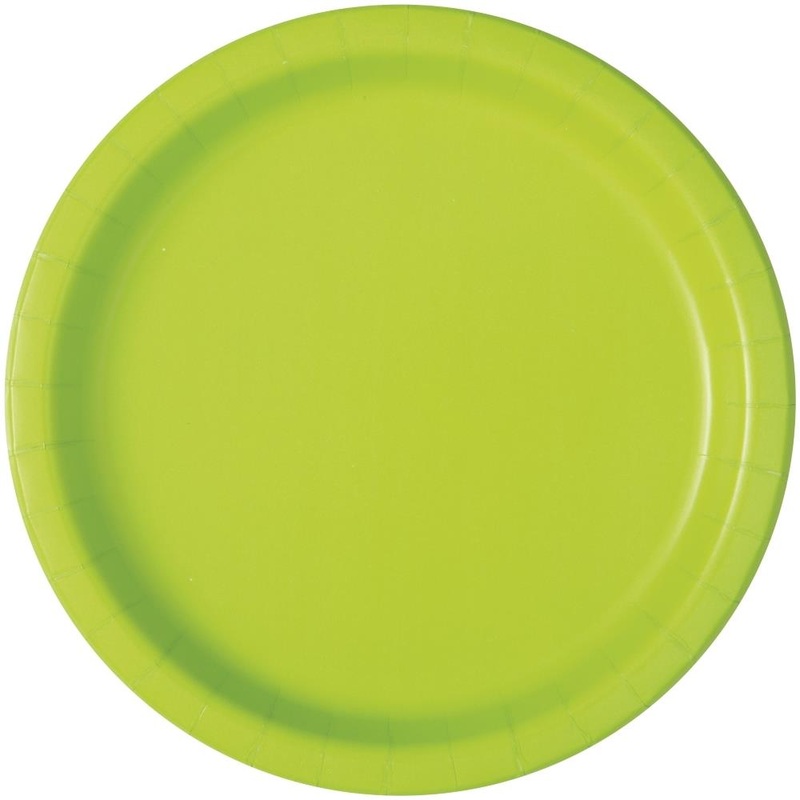 Neon Green Party Plates Pack of 16