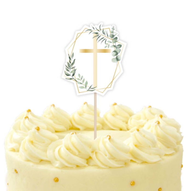 Floral Holy Communion Cake Topper