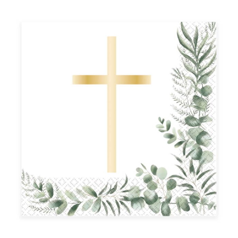 Floral Holy Communion Napkins Pack of 16