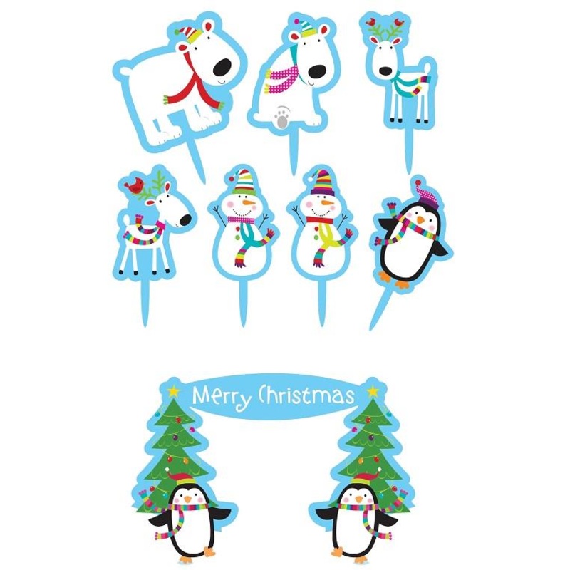 Joyful Snowman Christmas Cake Toppers