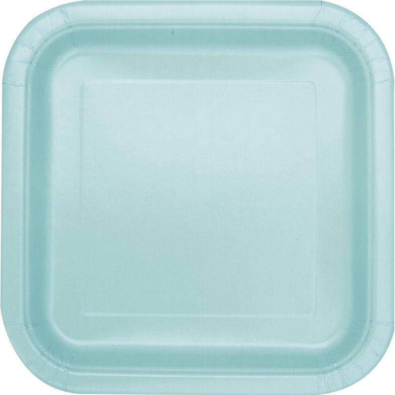 Mint Paper Plates Square Pack of 14
