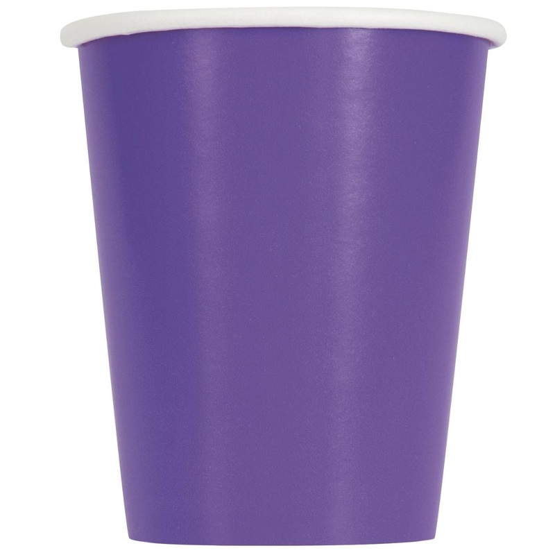 Neon Purple Party Cups Pack of 14
