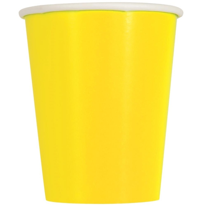 Neon Yellow Party Cups Pack of 14