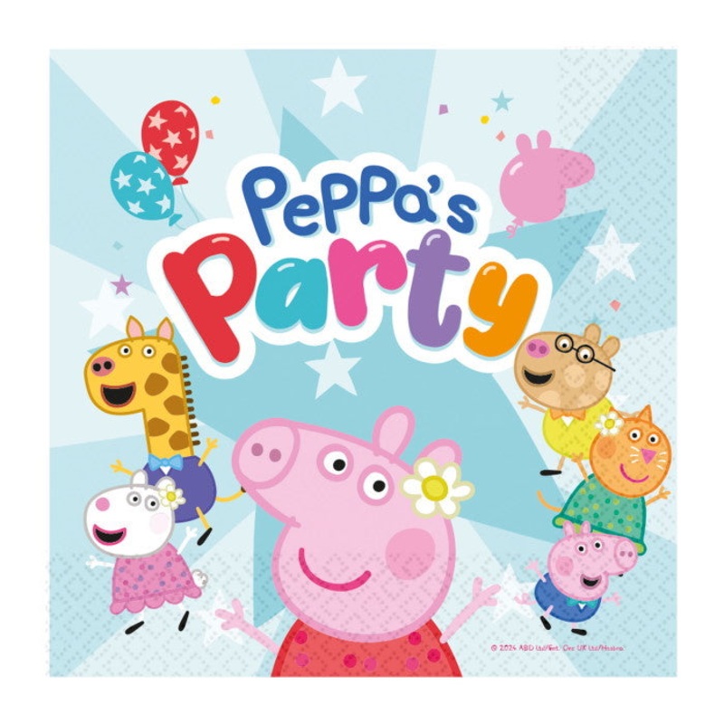 Peppa Pig Party Napkins 16 Pack