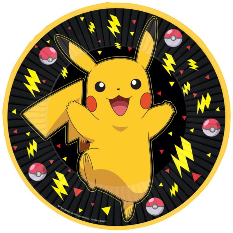 Pokemon Pikachu Paper Plates 23cm Pack of 8