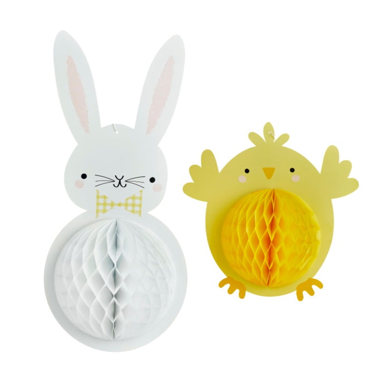 Easter Honeycomb Hanging Decorations 2 Pack