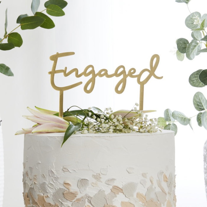 Engaged Acrylic Cake Topper