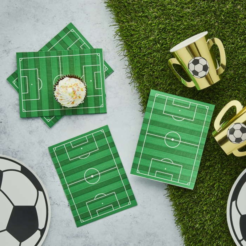 Football Pitch Paper Napkins 16 Pack