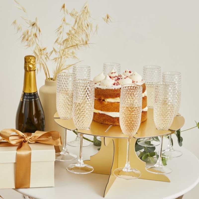 Gold Champagne and Cake Stand