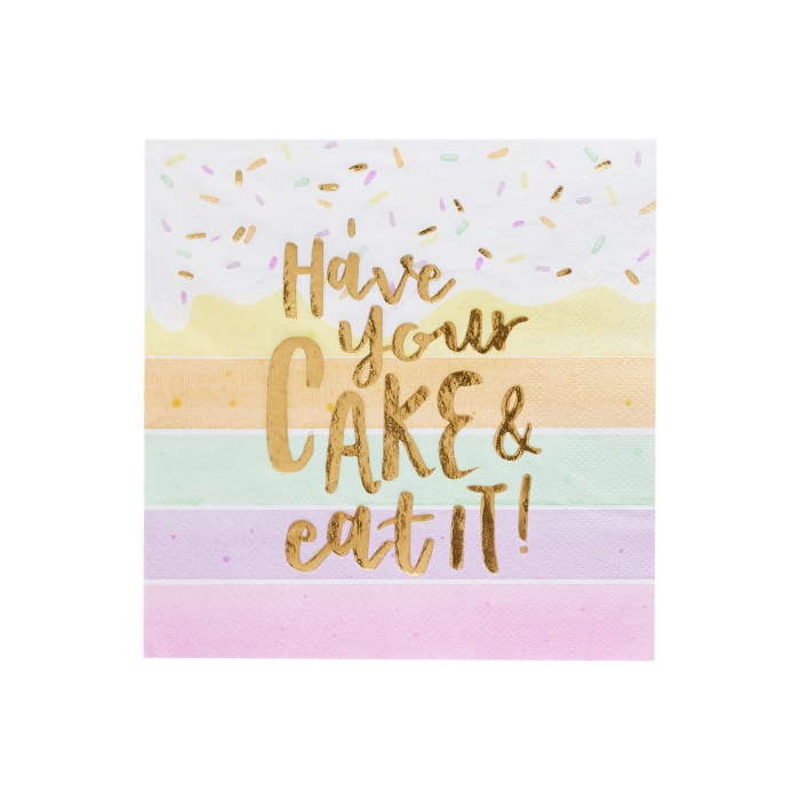 Pastel Have Your Cake Paper Napkins 20 pack