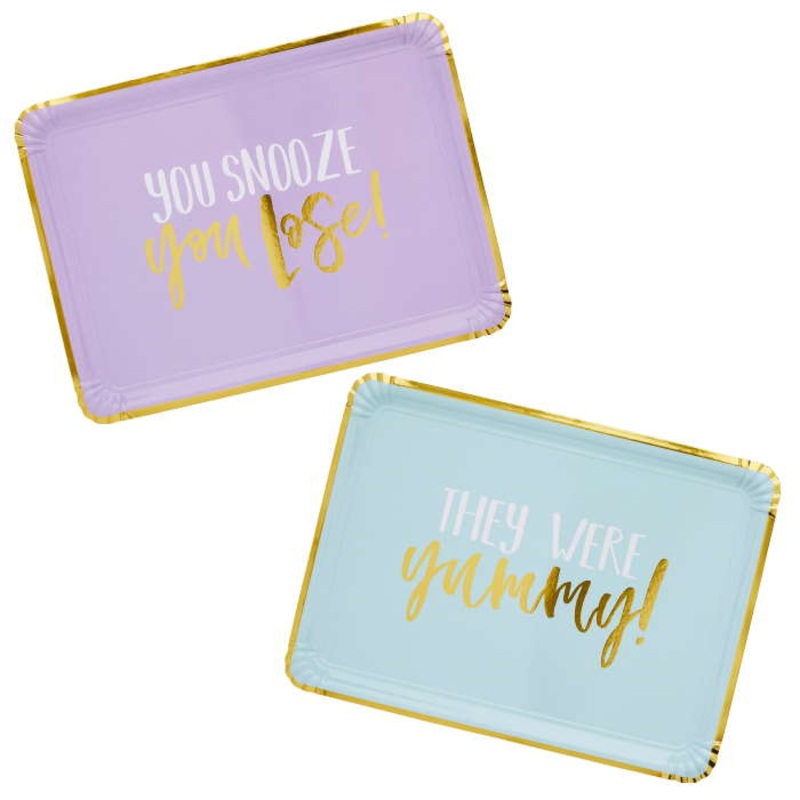 Pastel Pun Paper Food Trays 4 pack