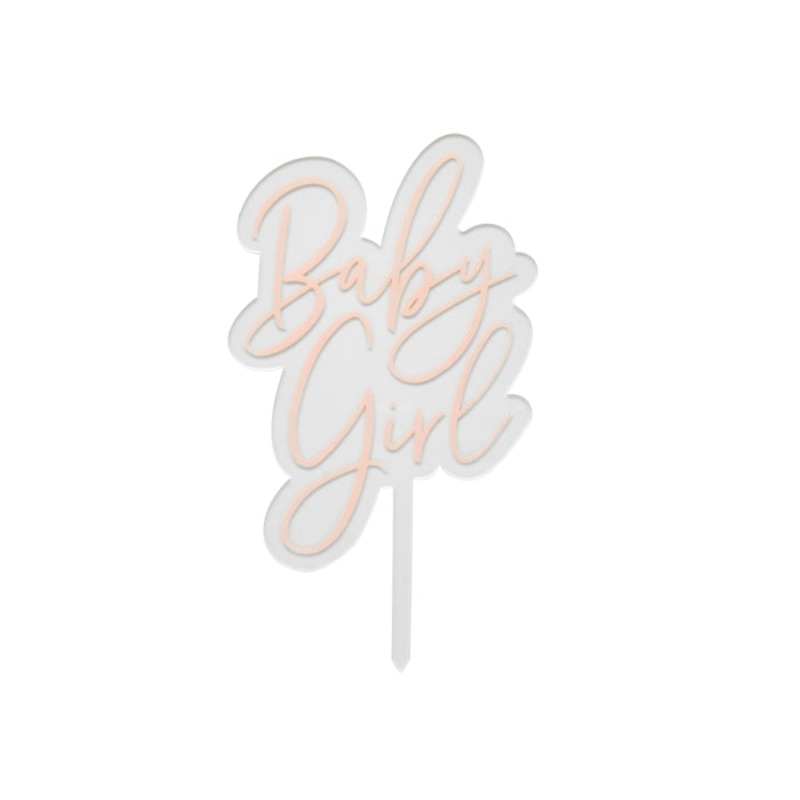 Pink Baby Girl Acrylic Cake Topper