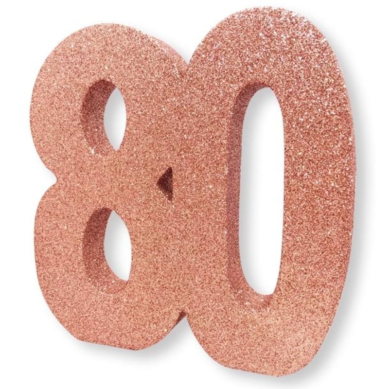 Rose Gold 80th Birthday Table Decoration