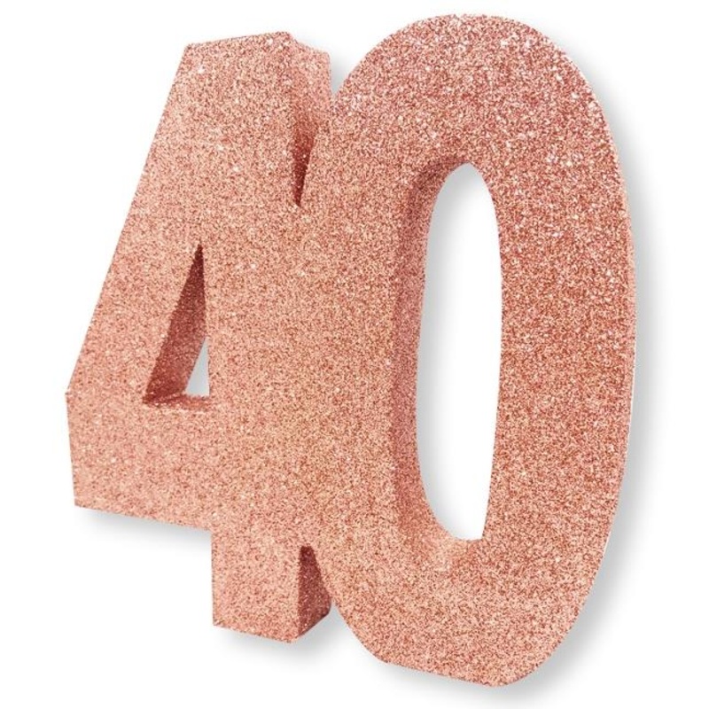 Rose Gold Glitter Number | Age 40 Table Centrepiece | Decoration - Buy Online