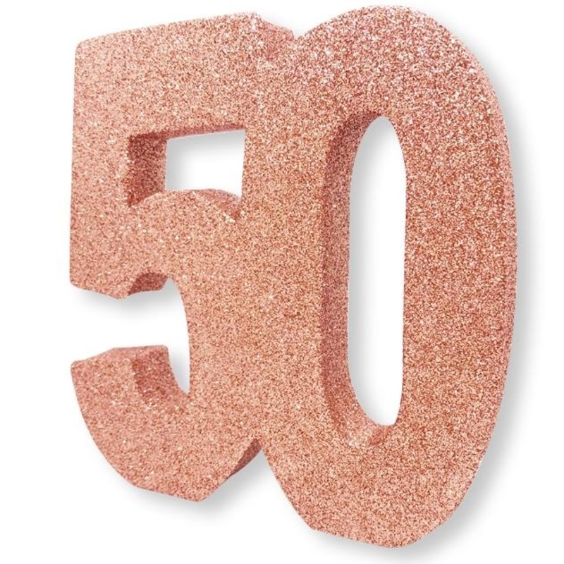 Rose Gold Glitter Number | Age 50 Table Centrepiece | Decoration - Buy Online