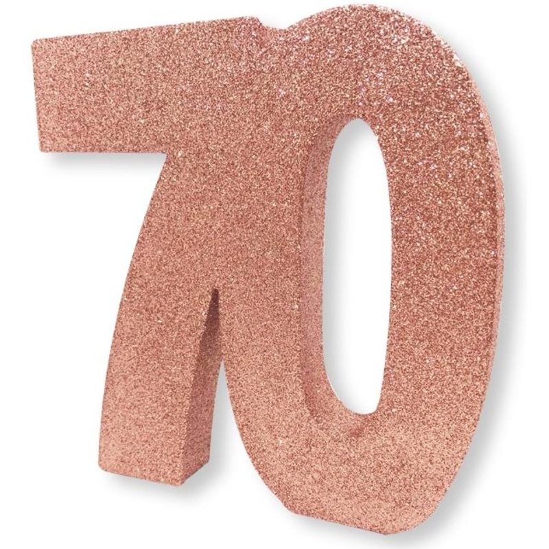 Rose Gold Glitter Number | Age 70 Table Centrepiece | Decoration - Buy Online