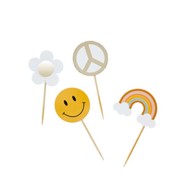 Groovy Flower Power Daisy Food Picks 12 Pack
